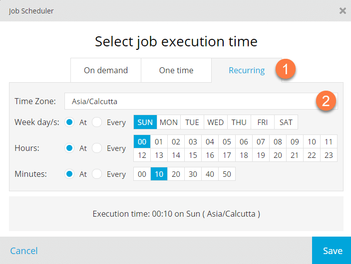 Recurring Execution Test Execution Job in TestProject