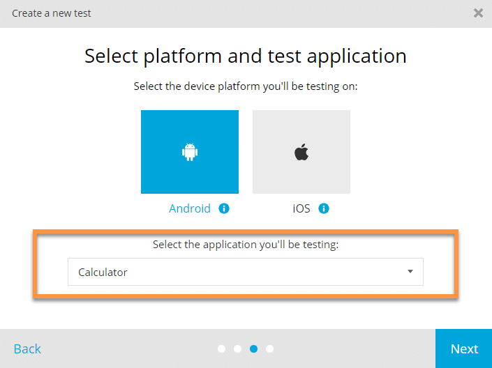 mobile test automation using TestProject Application name populated