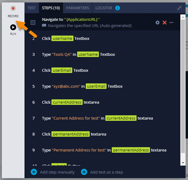 Smart Test Recorder Wizard for locating Web Elements