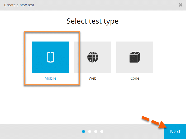 mobile test automation using TestProject - Creating a new mobile Test