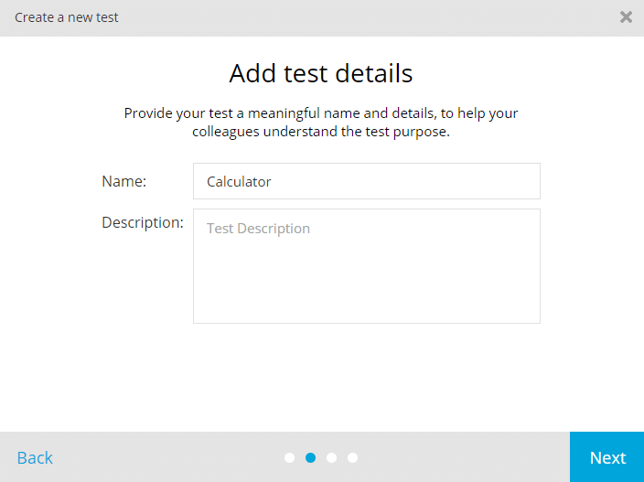 mobile test automation using TestProject Add Test Details