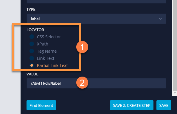 Create Element Locator and Values