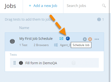 Scheduling job in TestProject