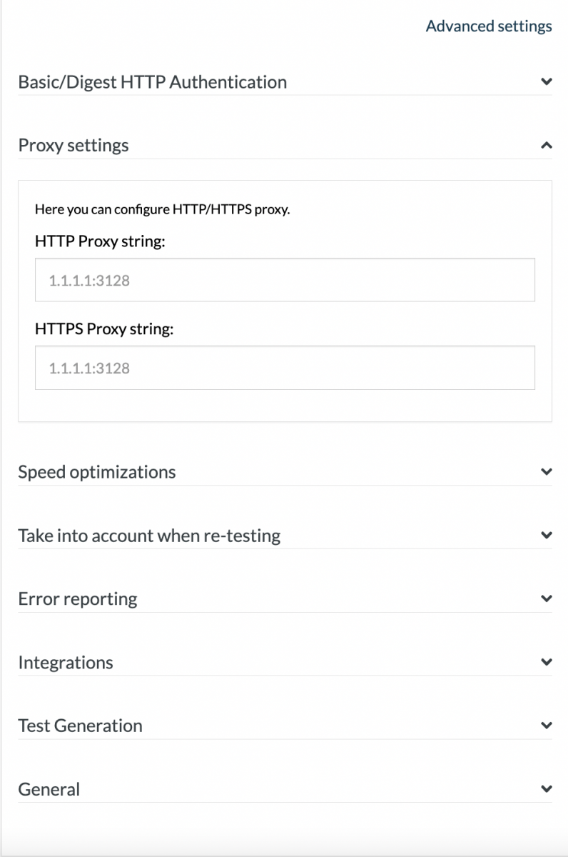 testRigor test suite advanced settings