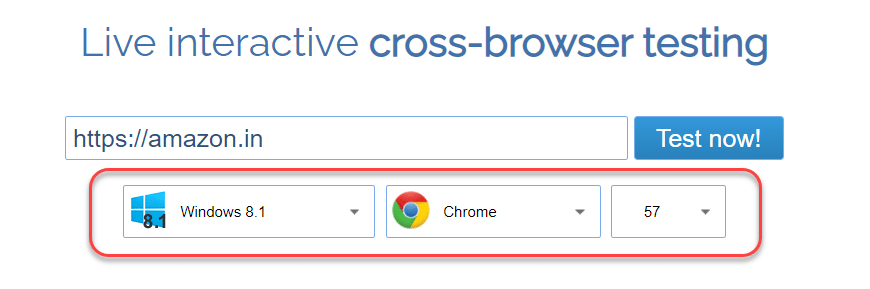 Select Browser for Live Interactive Testing