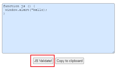 Javascript Validator Validate Javascript online Browserling Tools_0