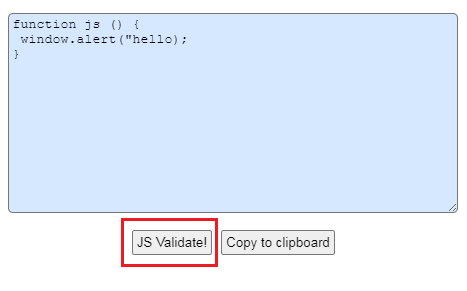Javascript Validator- Validate Javascript online Browserling Tools