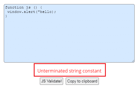 Javascript validator online output_1