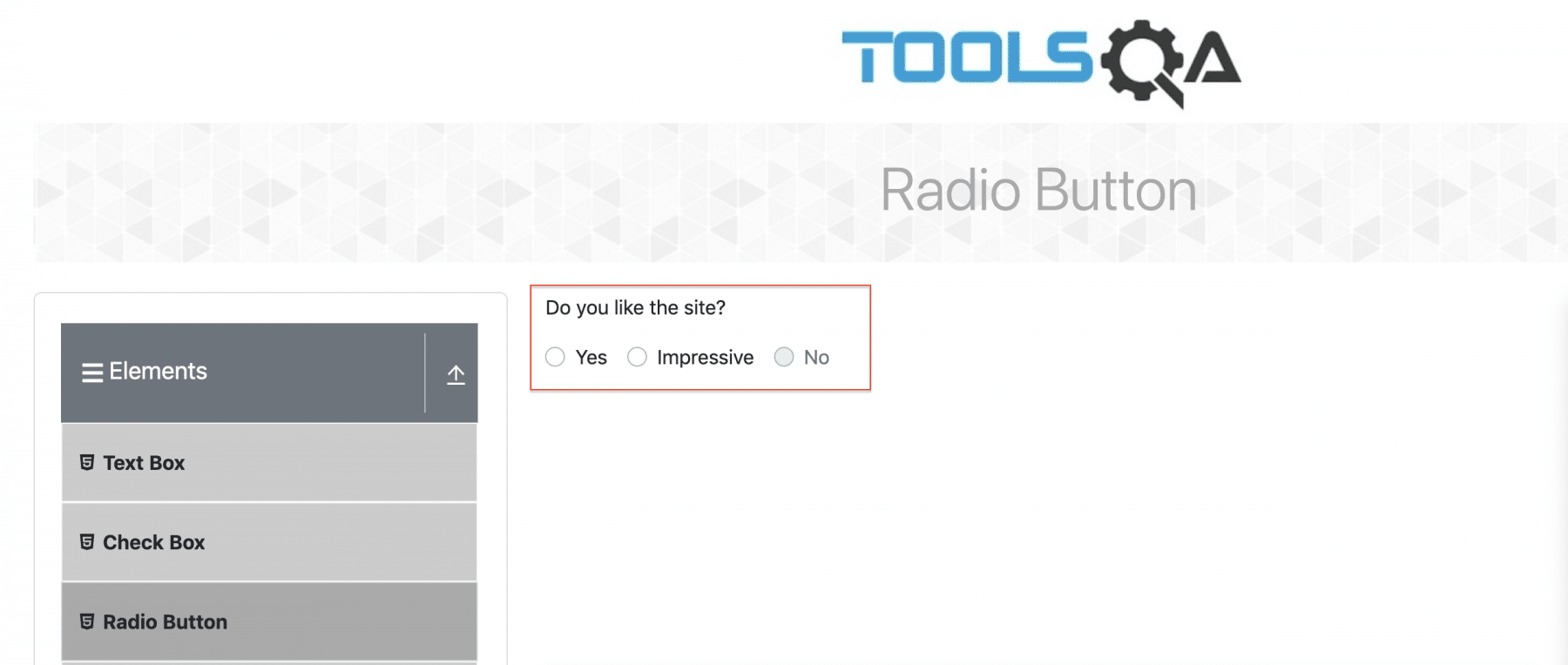 Radio buttons on an HTML Page