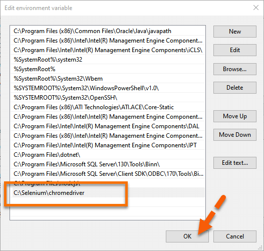 Add Selenium ChromeDriver Path in System variables on Windows Platform