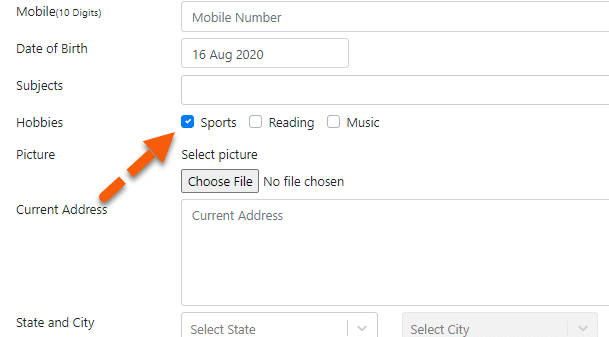 Checkbox in Checked State