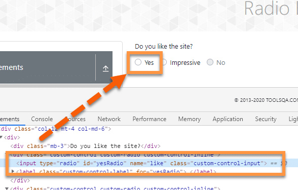 Radio Button selection using Name Attribute and HTML structure