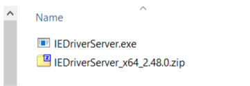 IE Driver zip file