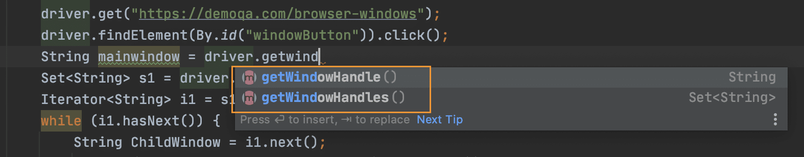 Window handle methods