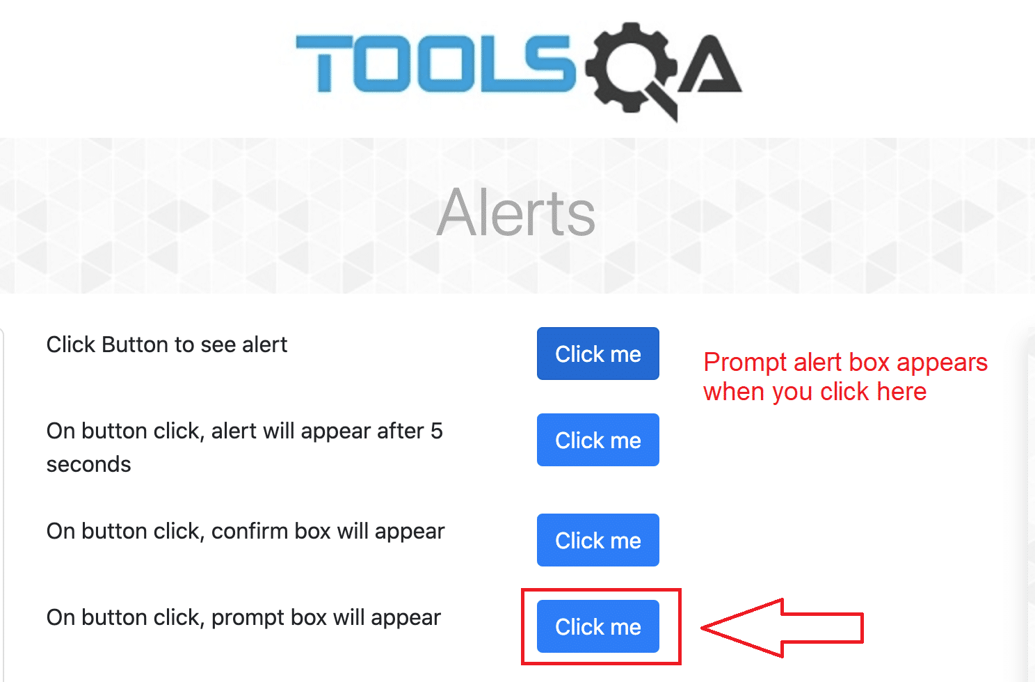 Prompt alert box